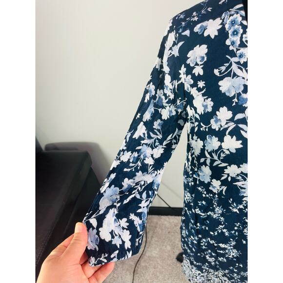 J Jill floral paisley navy tunic dress size XSP - Picture 5 of 12